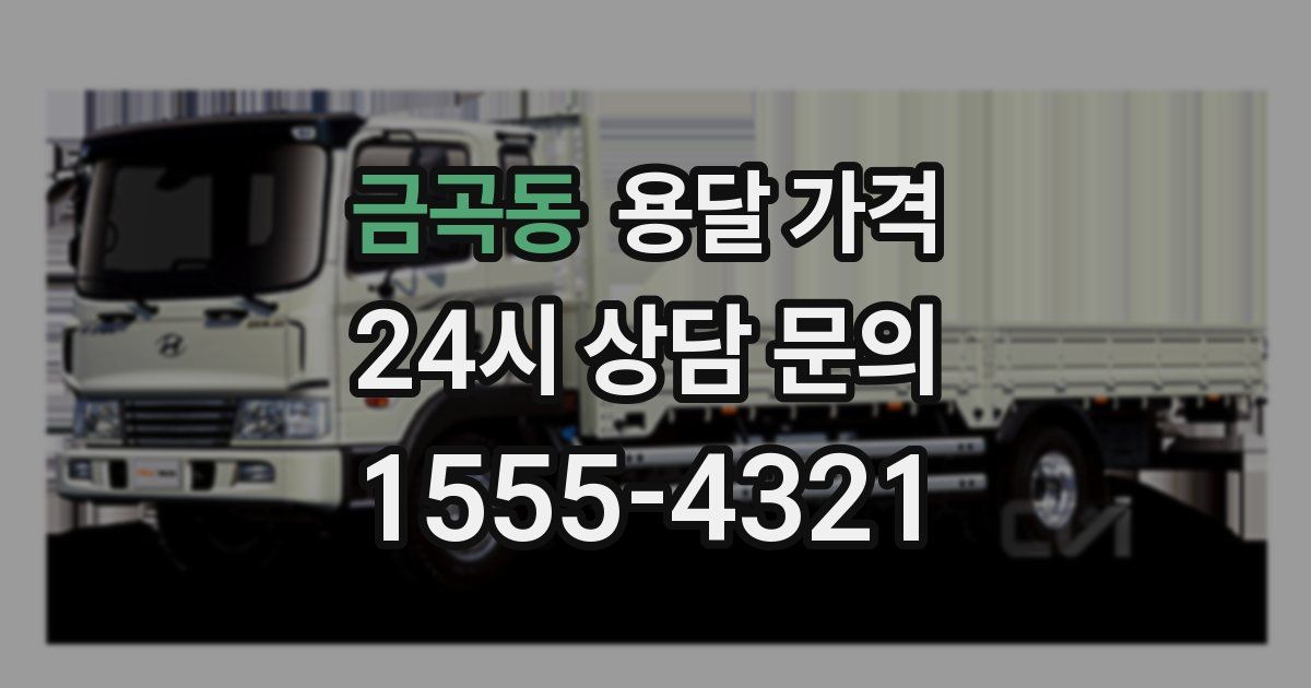 금곡동 용달 가격