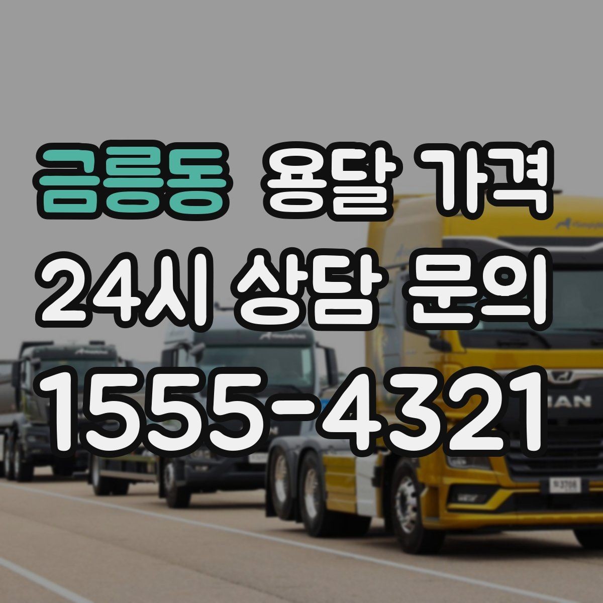 금릉동 용달 가격 당일 예약 가능 여부