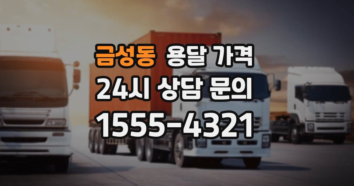 금성동 용달 가격