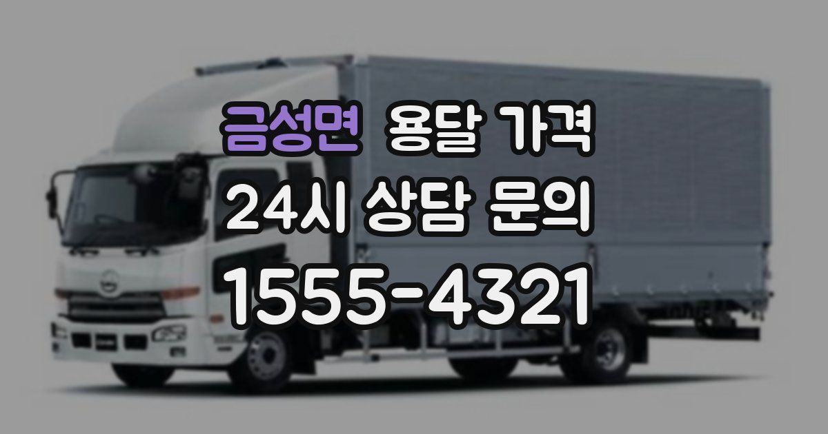 금성면 용달 가격