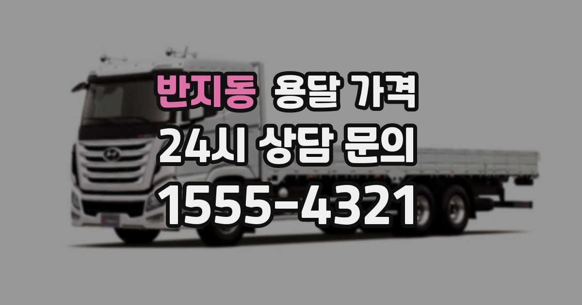 반지동 용달 가격