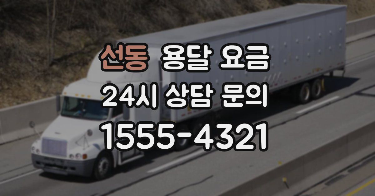 선동 용달 요금