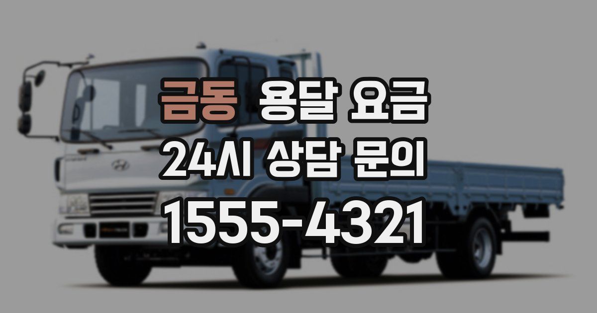 금동 용달 요금