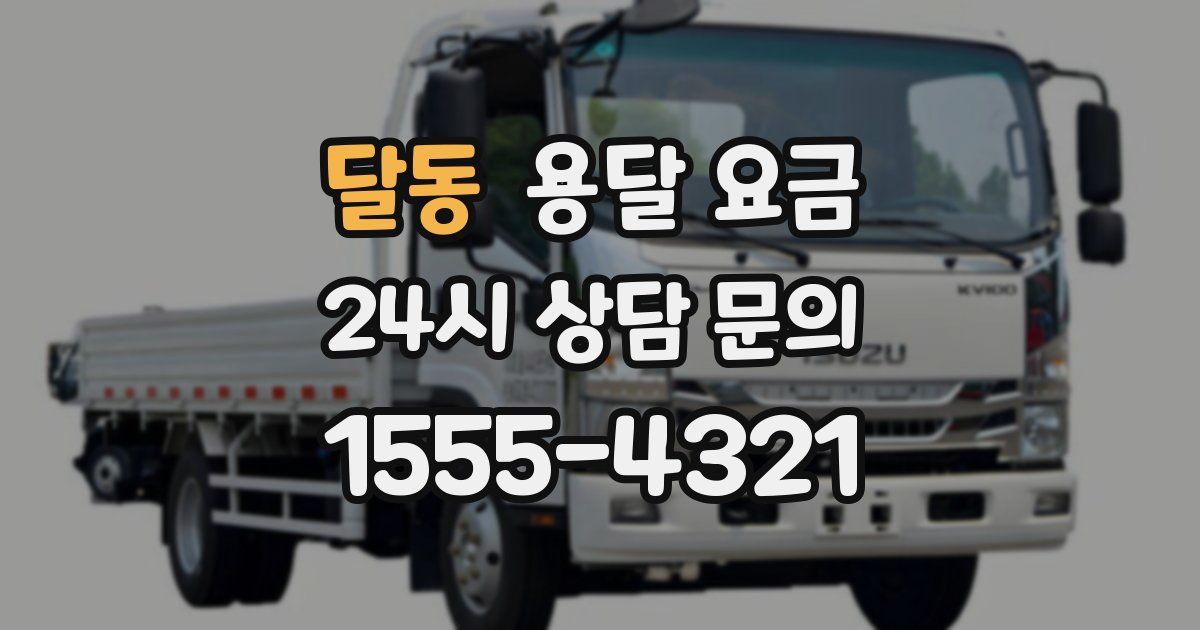 달동 용달 요금