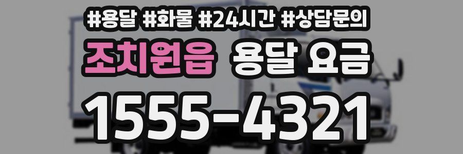 조치원읍 용달 요금