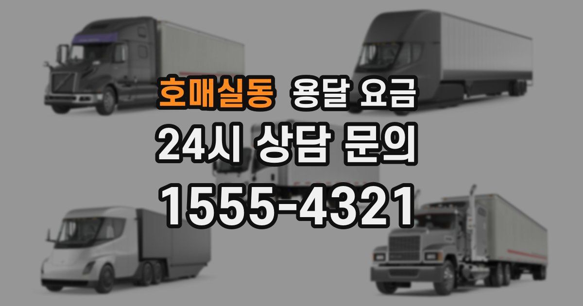 호매실동 용달 요금