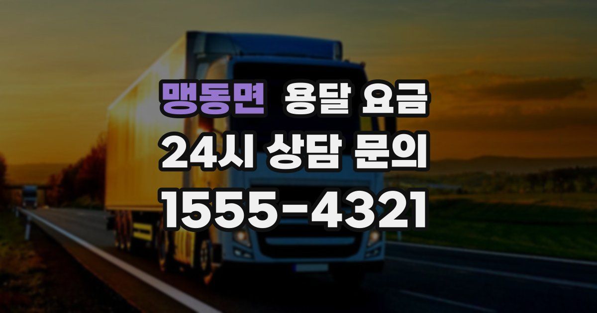 맹동면 용달 요금