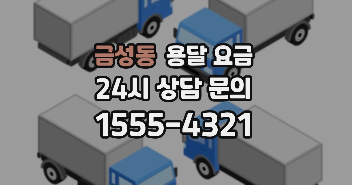 금성동 용달 요금