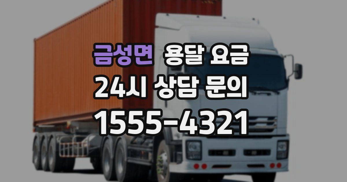 금성면 용달 요금