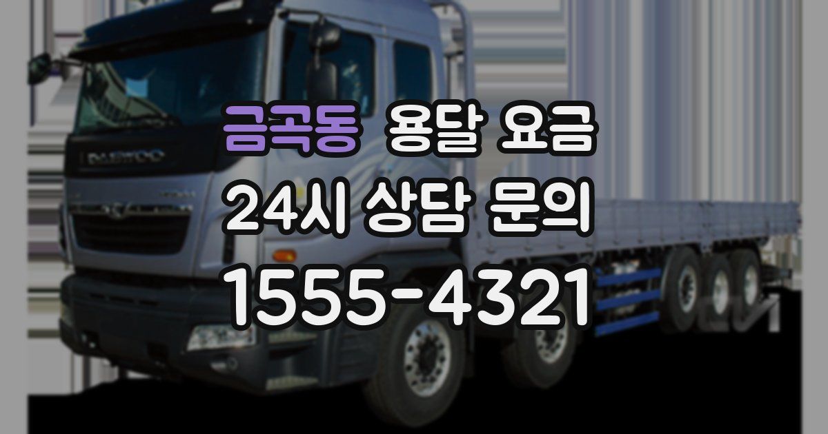 금곡동 용달 요금