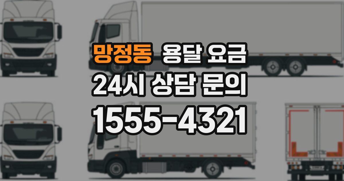 망정동 용달 요금