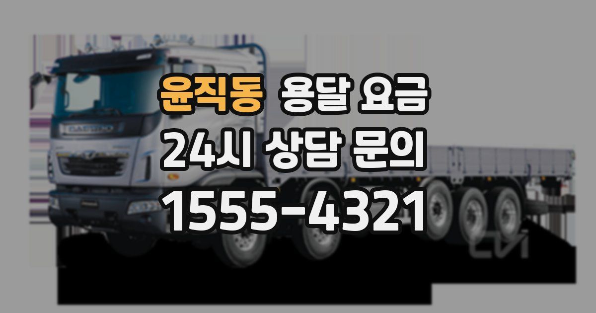 윤직동 용달 요금