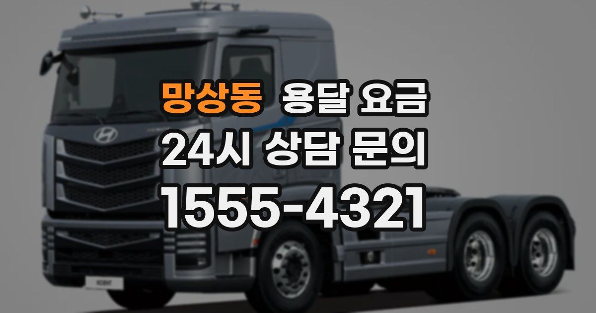 망상동 용달 요금