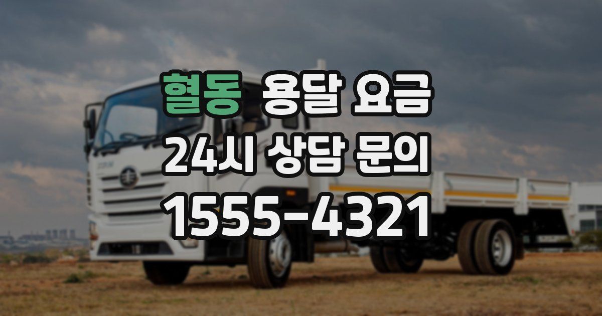 혈동 용달 요금