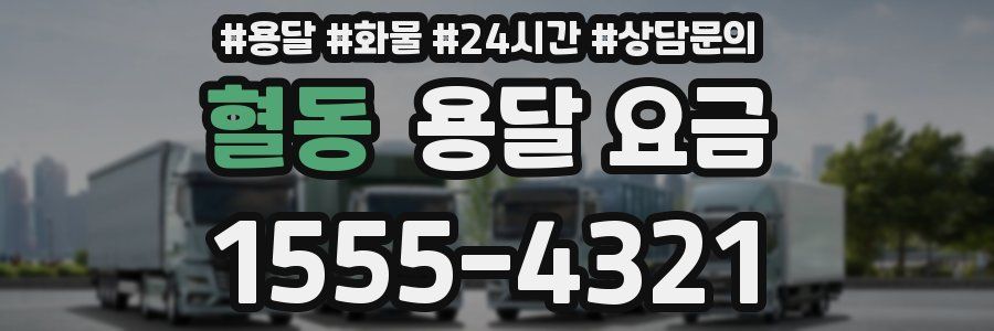 혈동 용달 요금