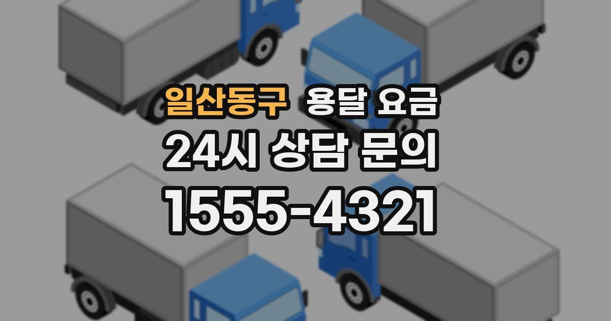 일산동구 용달 요금