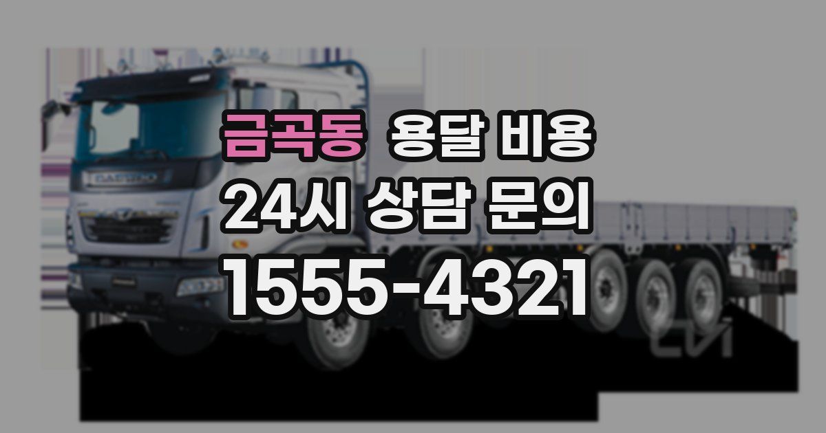 금곡동 용달 비용