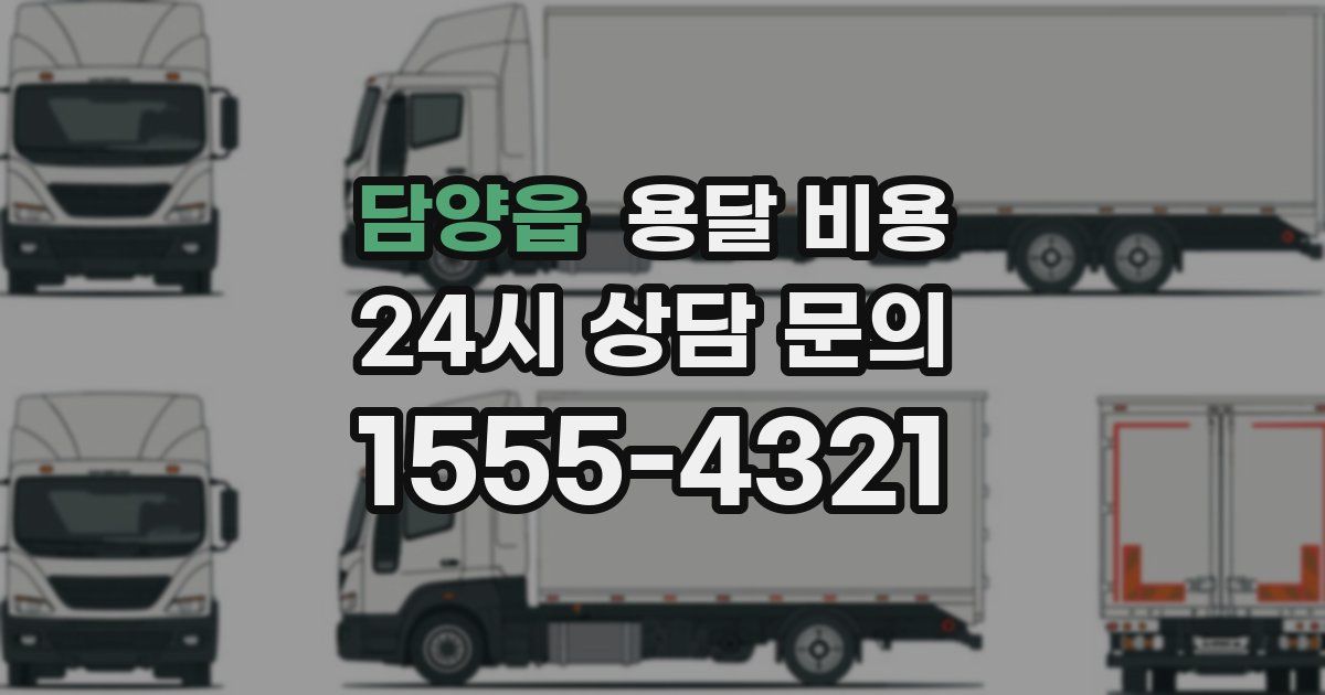 담양읍 용달 비용