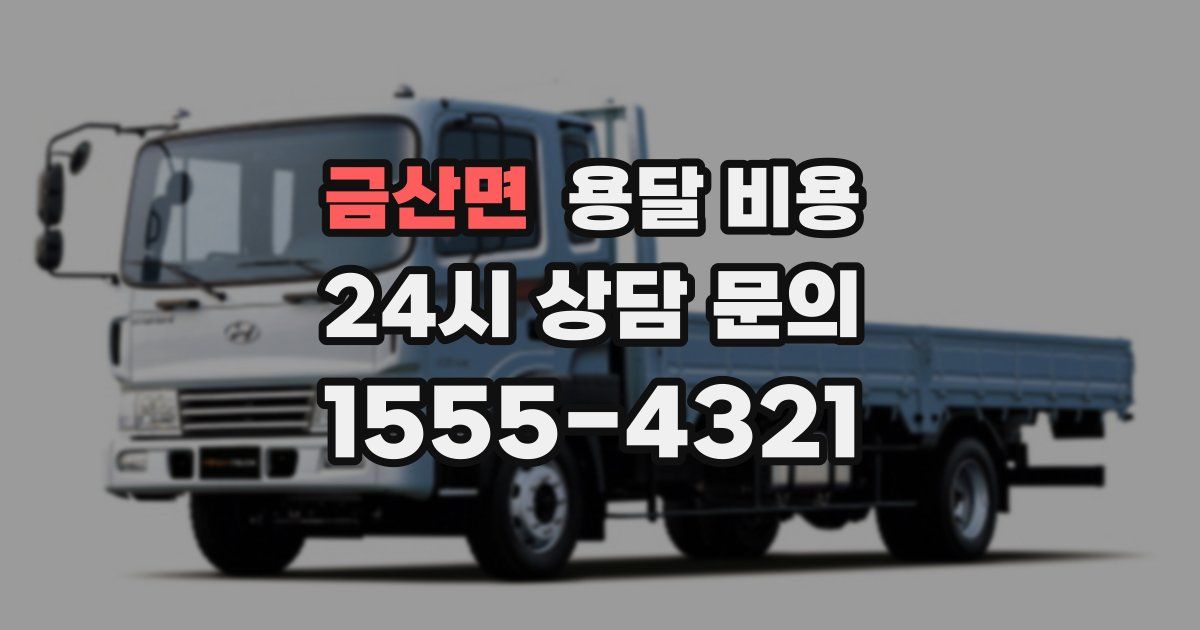 금산면 용달 비용