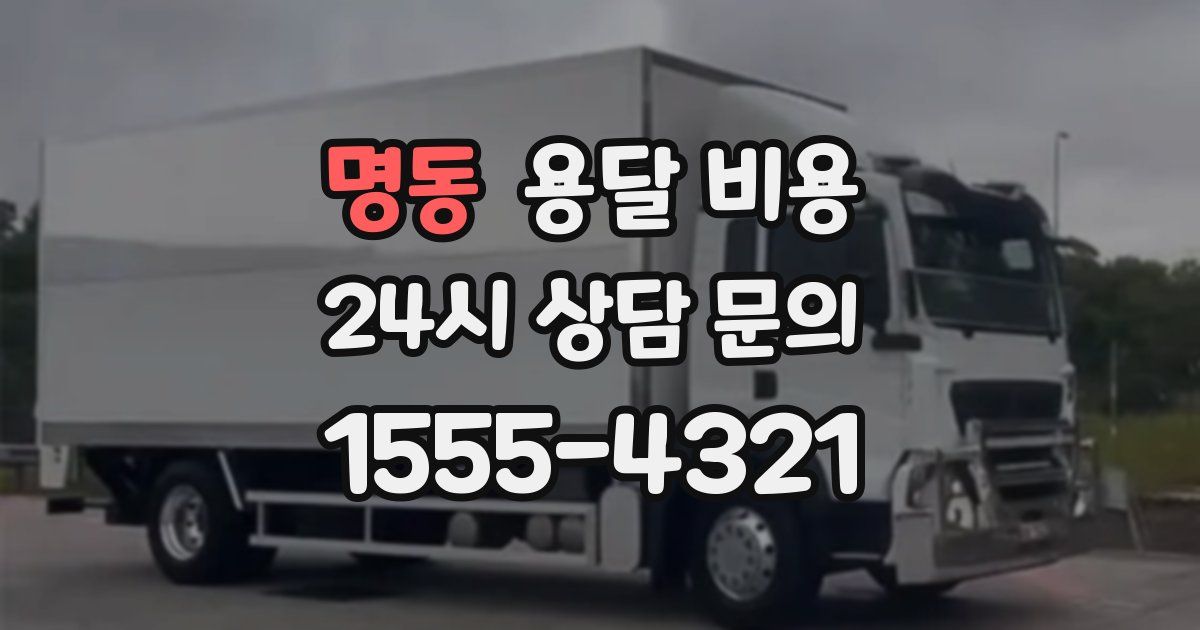 명동 용달 비용