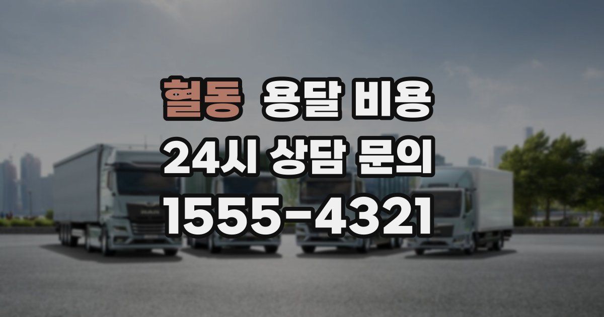 혈동 용달 비용