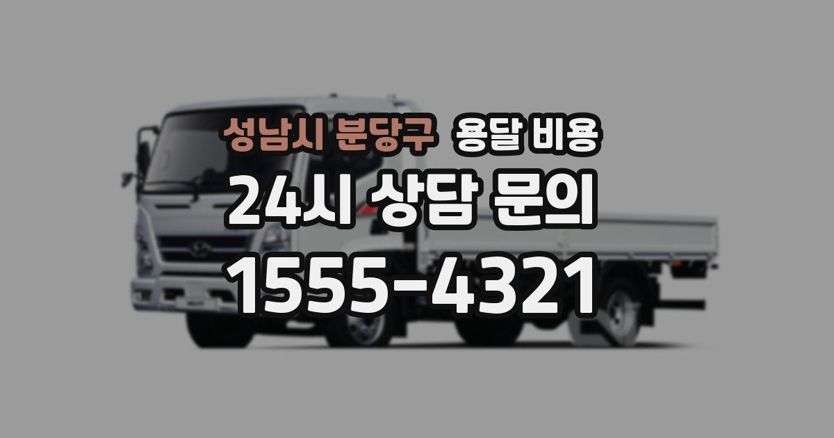 성남시 분당구 용달 비용