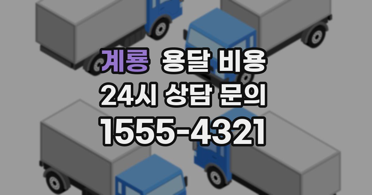 계룡 용달 비용