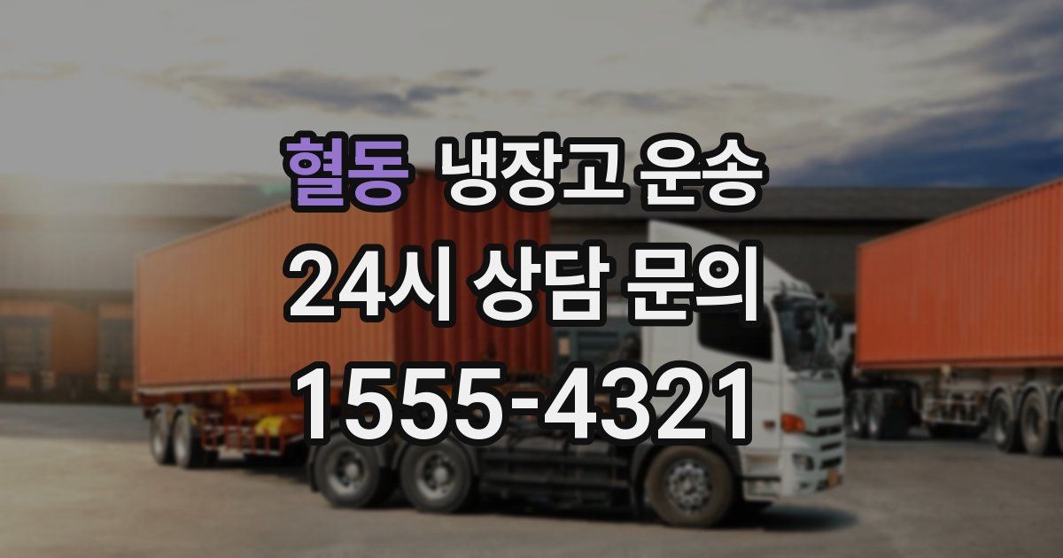 혈동 냉장고 운송