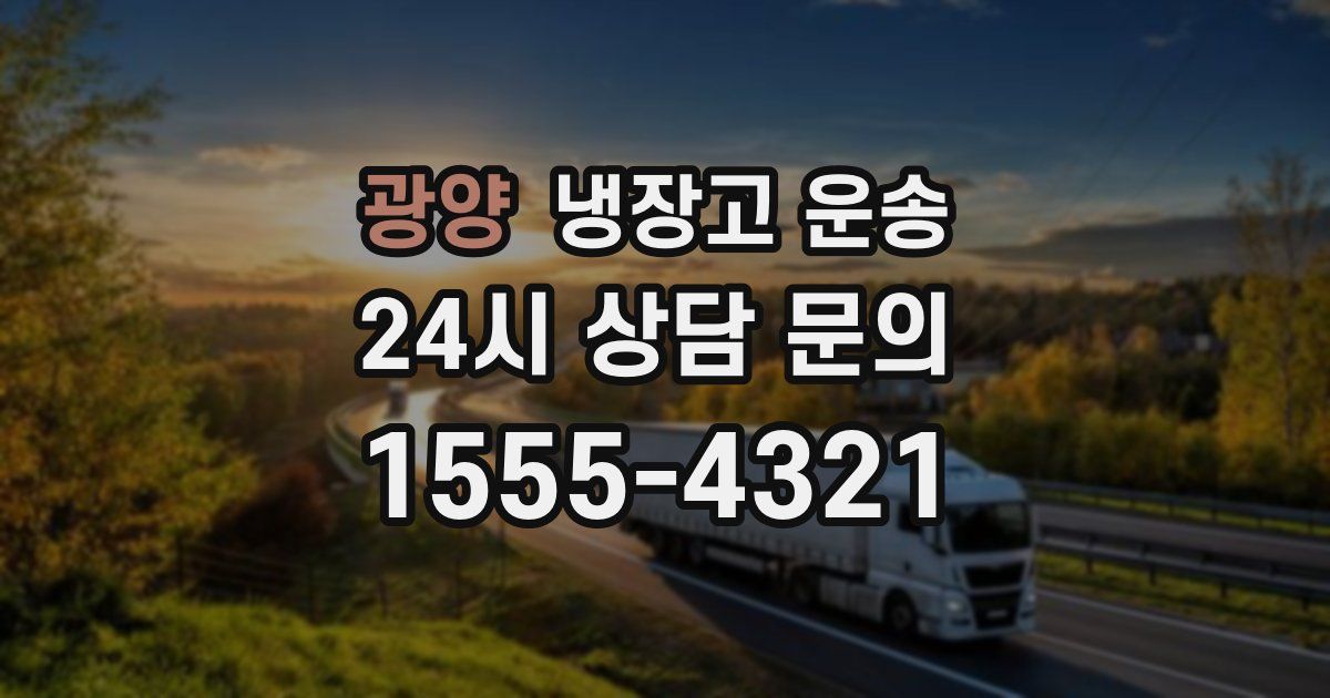 광양 냉장고 운송