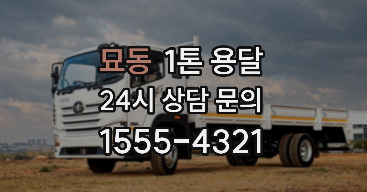 묘동 1톤 용달