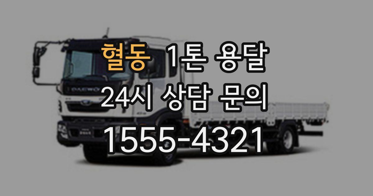 혈동 1톤 용달