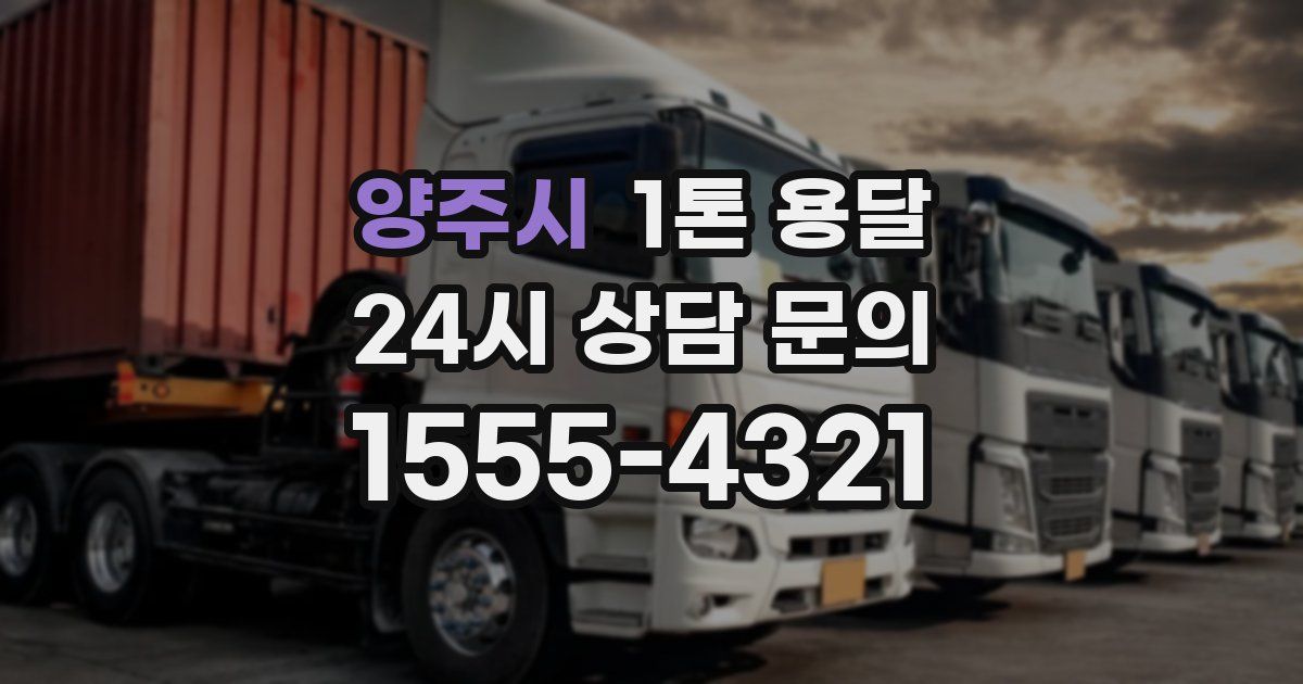 양주시 1톤 용달