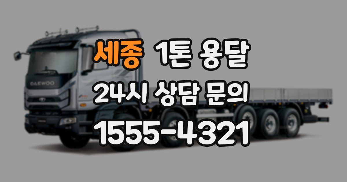 세종 1톤 용달