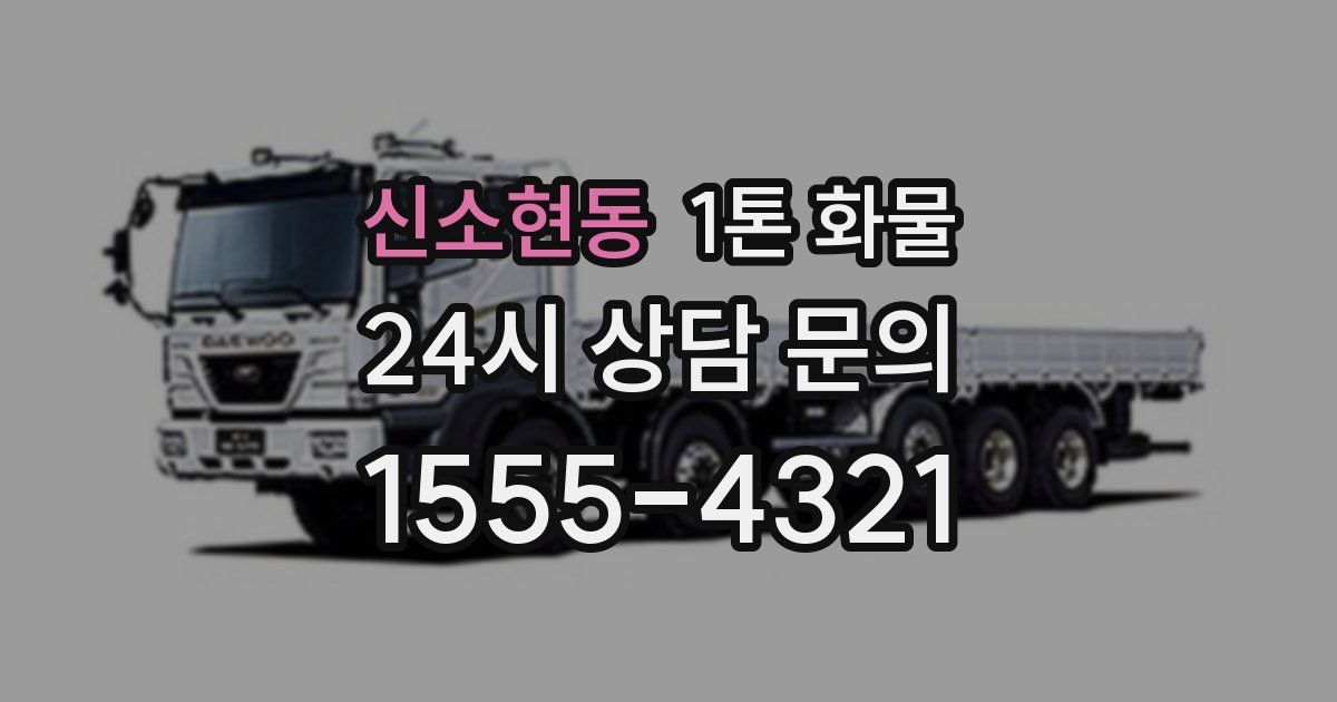 신소현동 1톤 화물