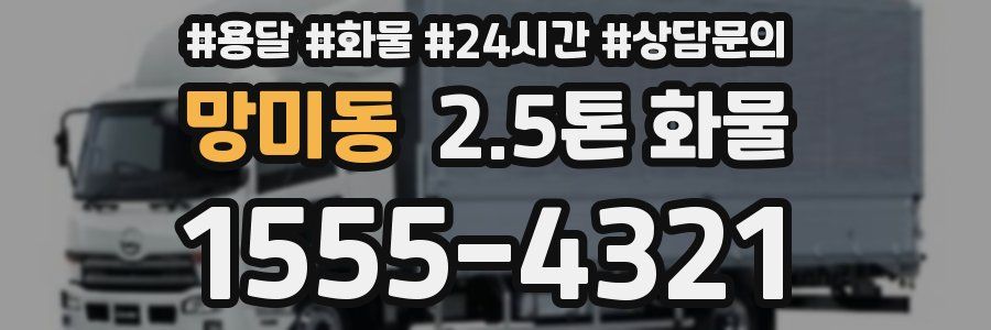 망미동 2.5톤 화물