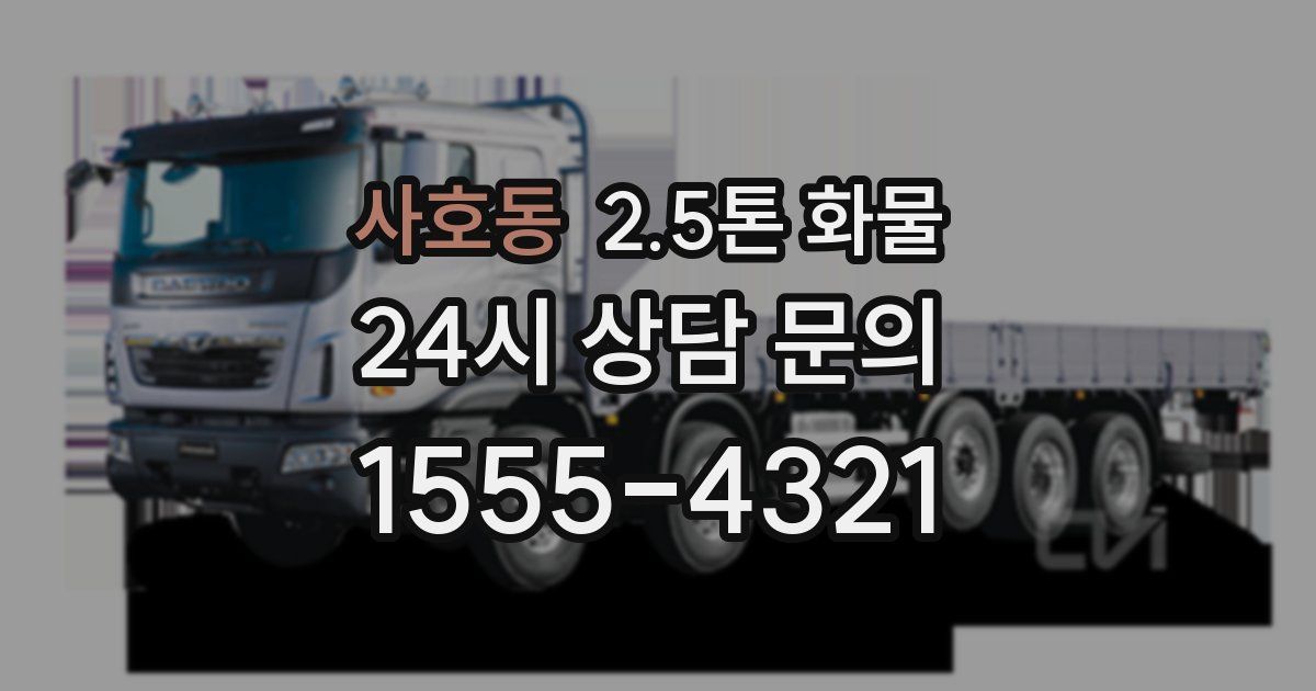사호동 2.5톤 화물