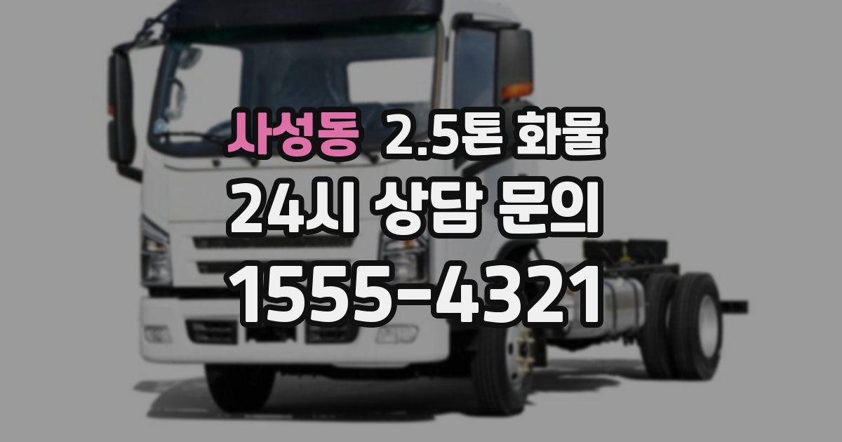 사성동 2.5톤 화물