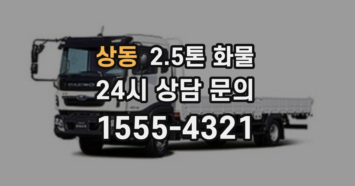 상동 2.5톤 화물