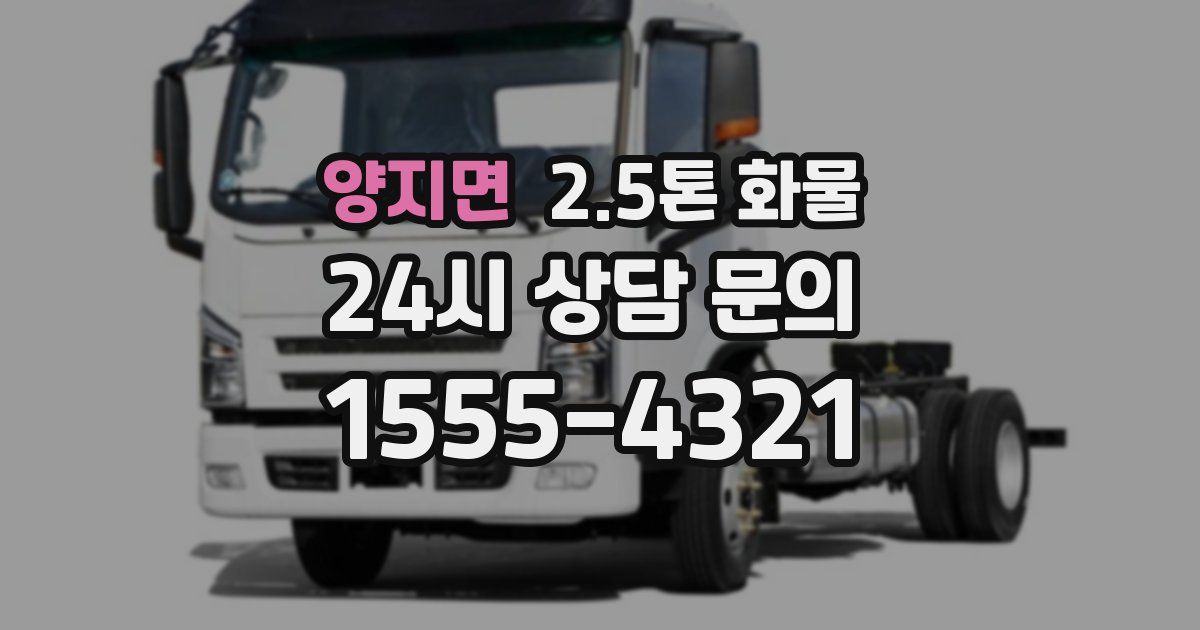 양지면 2.5톤 화물