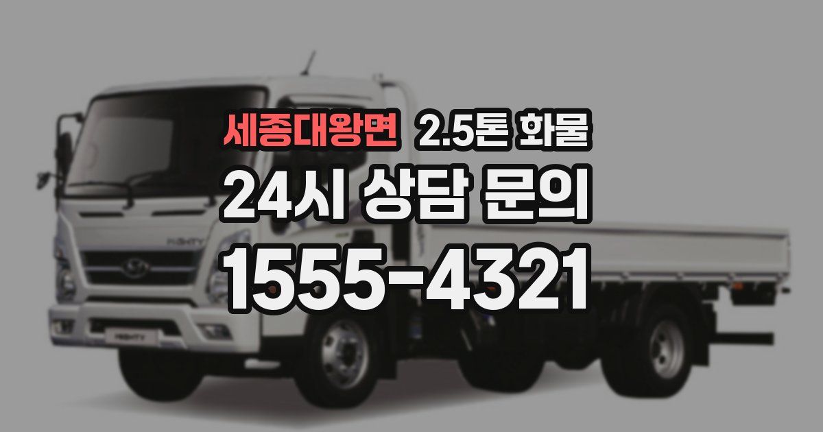 세종대왕면 2.5톤 화물