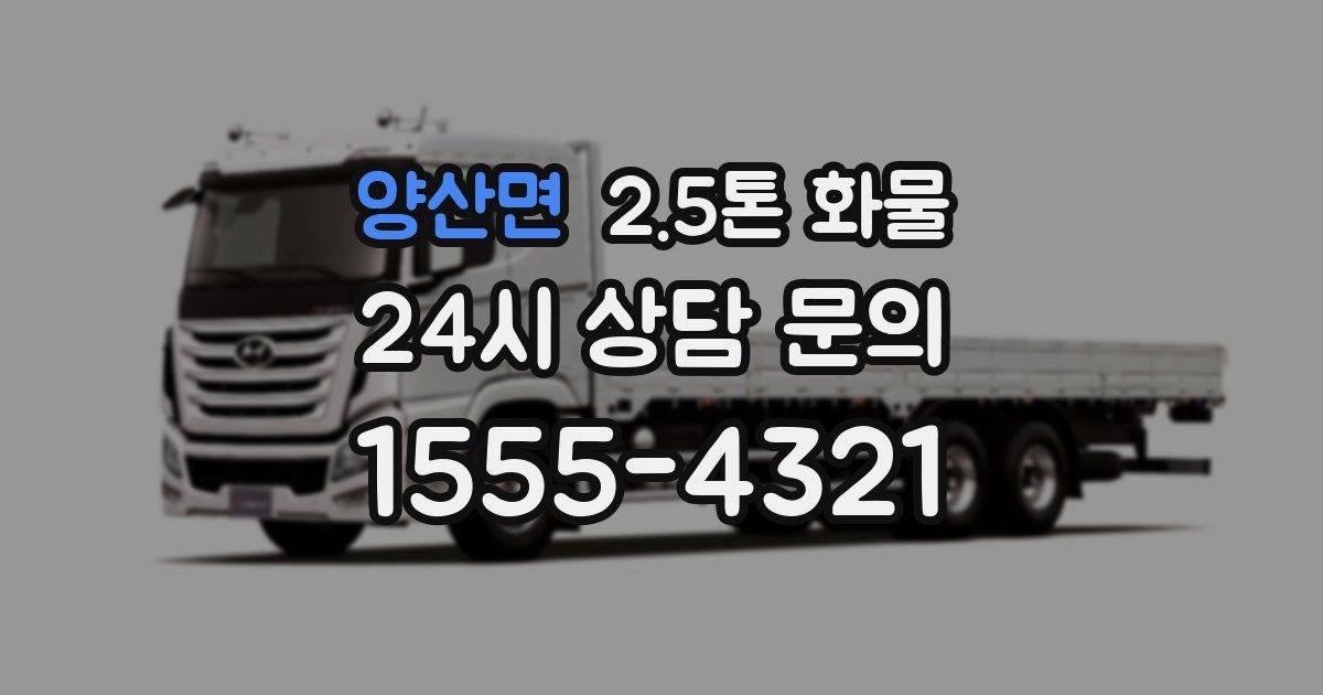 양산면 2.5톤 화물