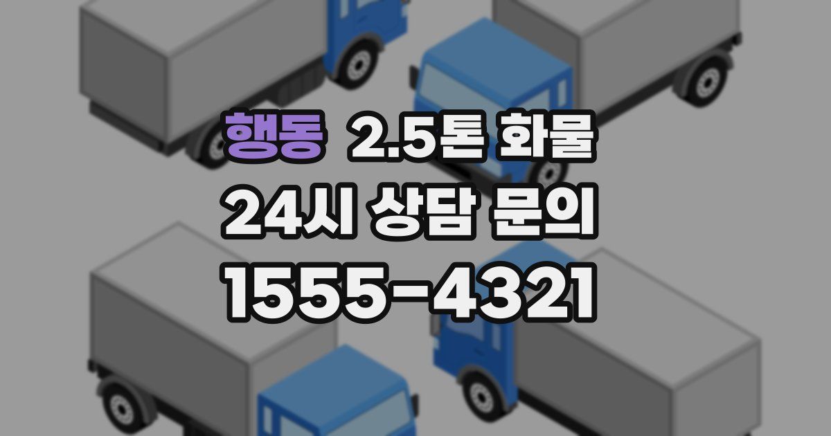 행동 2.5톤 화물