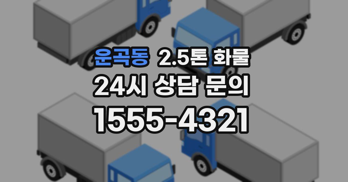 운곡동 2.5톤 화물
