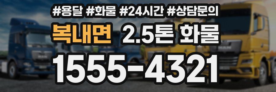 복내면 2.5톤 화물