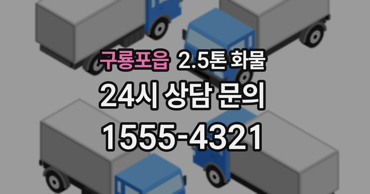 구룡포읍 2.5톤 화물