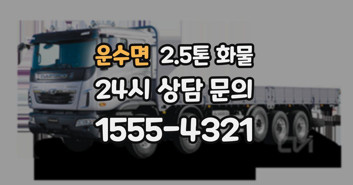 운수면 2.5톤 화물