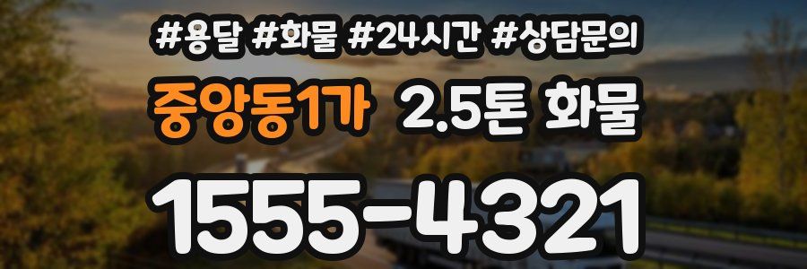 중앙동1가 2.5톤 화물