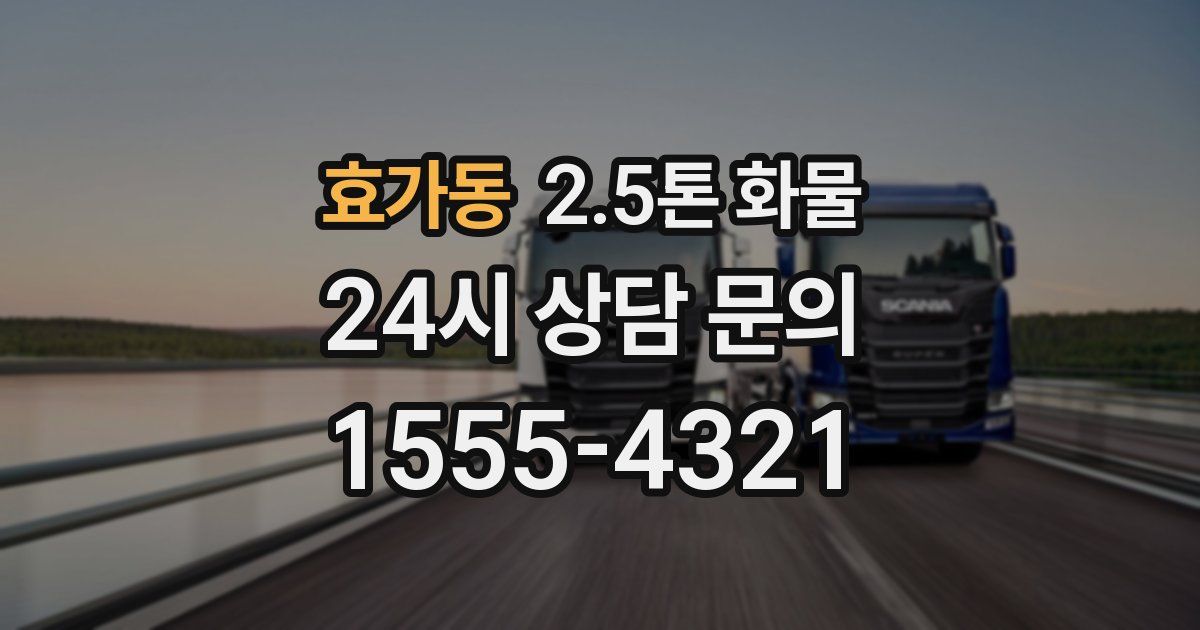 효가동 2.5톤 화물