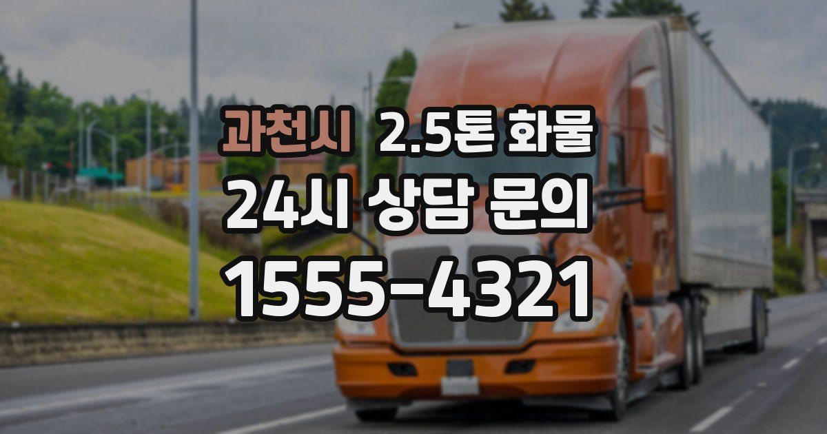 과천시 2.5톤 화물