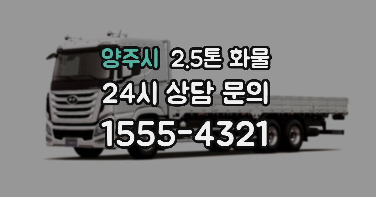 양주시 2.5톤 화물